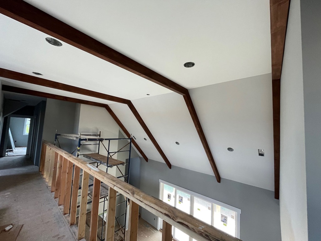 Loft Beams Are In Place At The Custom Home