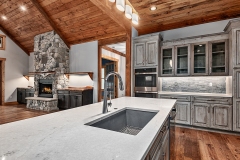 Kitchen Overlook with View of the Fireplace
