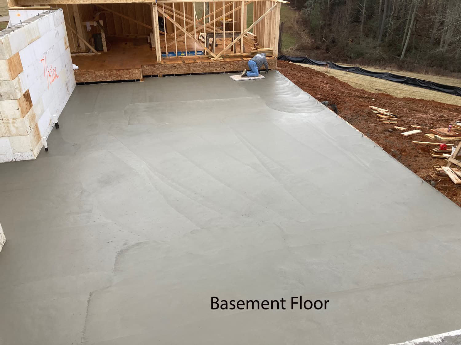 Basement Floor Almost finished at Garrison Hills