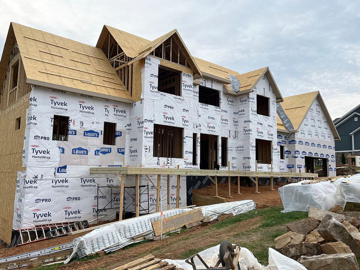 Right side View of this New Custom Home in Weaverville